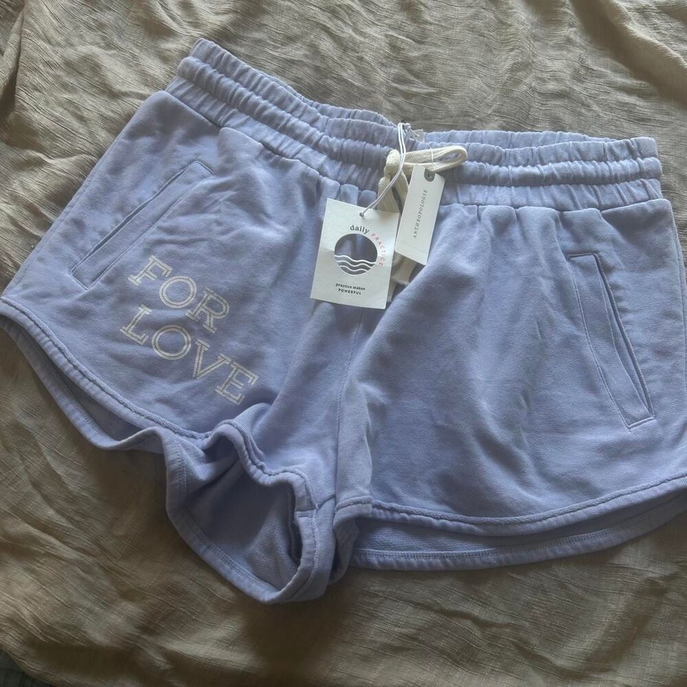 Anthropologie Daily Practice Violet Lounge Shorts Coastal Athleisure Size Medium - Picture 3 of 6